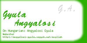 gyula angyalosi business card